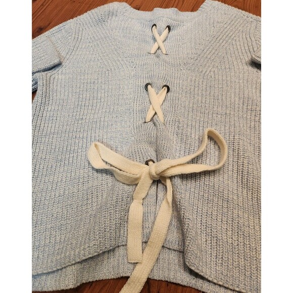 Harper Heritage Cable Knit Open Tie Back Sweater Sz S - Picture 9 of 11